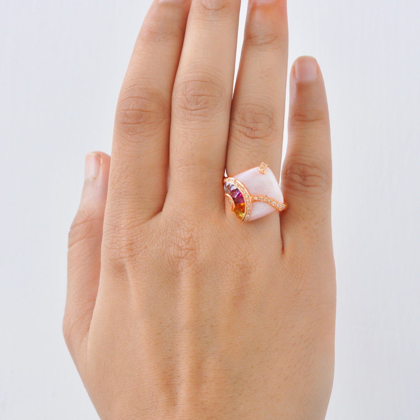 Pink MOP & Multicolor Ring