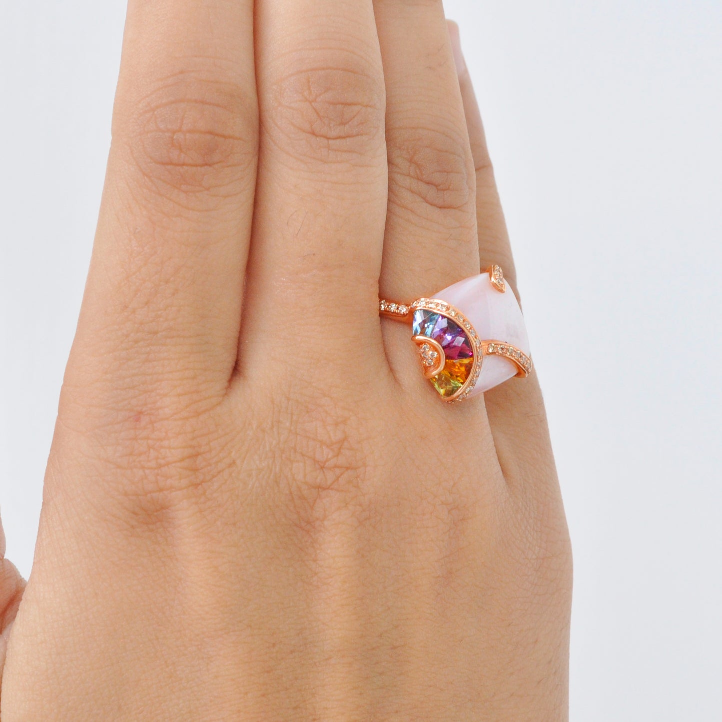 Pink MOP & Multicolor Ring