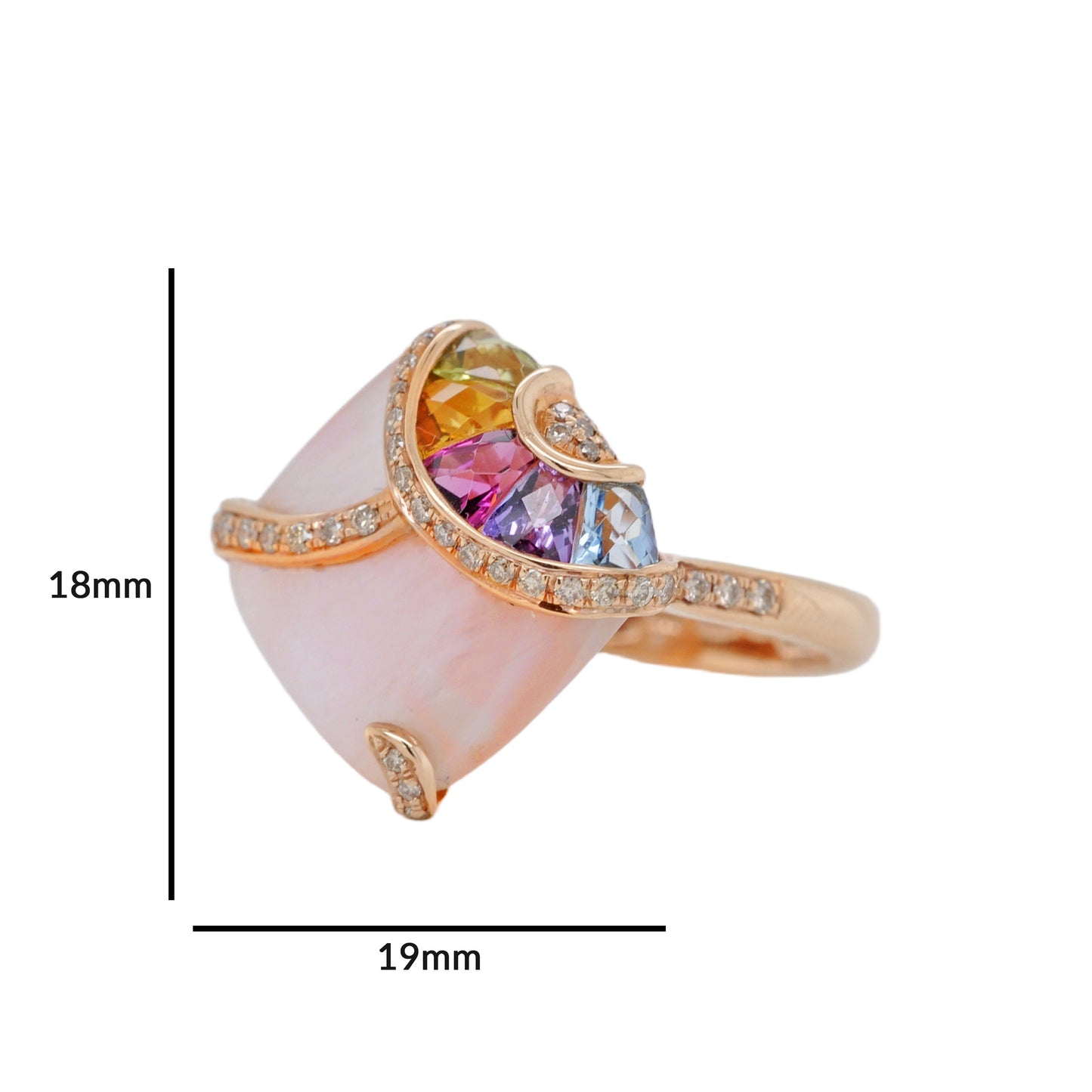 Pink MOP & Multicolor Ring