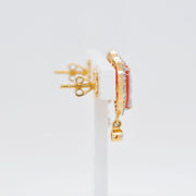 Cameo Flower Heart Stud Earrings