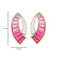 18k Gold Pink Tourmaline Baguette Diamond Sword Earrings