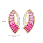 18k Gold Pink Tourmaline Baguette Diamond Sword Earrings - Vaibhav Dhadda Jewelry