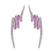 Pink Sapphire Spiral Earrings