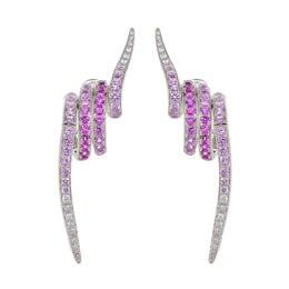 Pink Sapphire Spiral Earrings