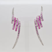 Pink Sapphire Spiral Earrings