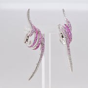 Pink Sapphire Spiral Earrings