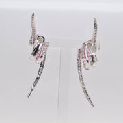 Pink Sapphire Spiral Earrings