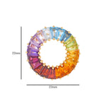 18K Gold Prong-set Rainbow Gemstones Circle Pendant Necklace - Vaibhav Dhadda Jewelry