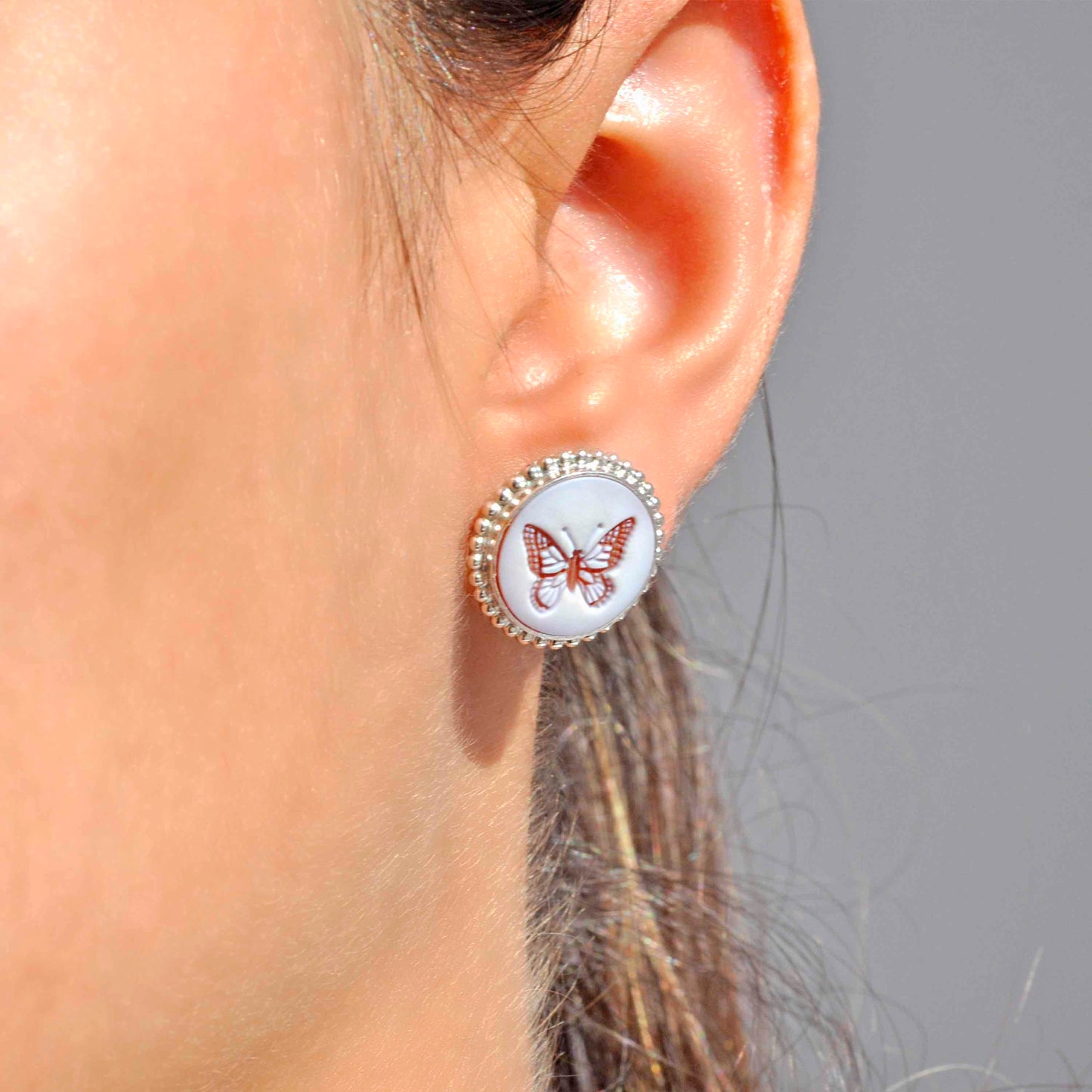 sterling silver butterfly earrings