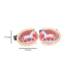 Hand-Carved Red Agate Horse Cameo Cufflinks - Vaibhav Dhadda Jewelry