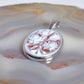 Sterling Silver Red Mughal Bouquet Cameo Pendant Necklace