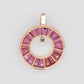 Circle Rhodolite Diamond Pendant
