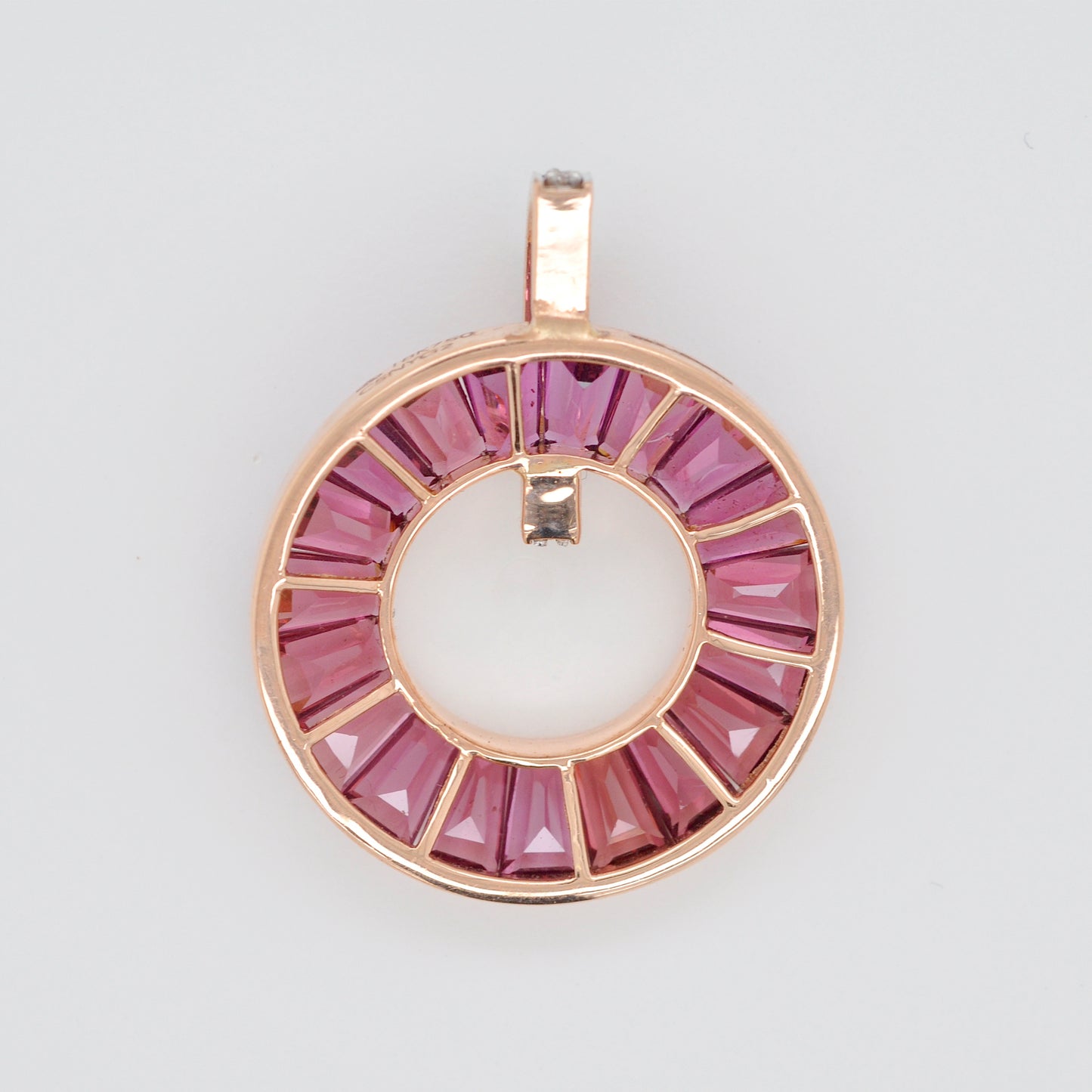 Circle Rhodolite Diamond Pendant