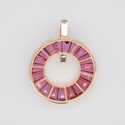 Circle Rhodolite Diamond Pendant