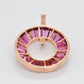 diamond circle pink pendant 
