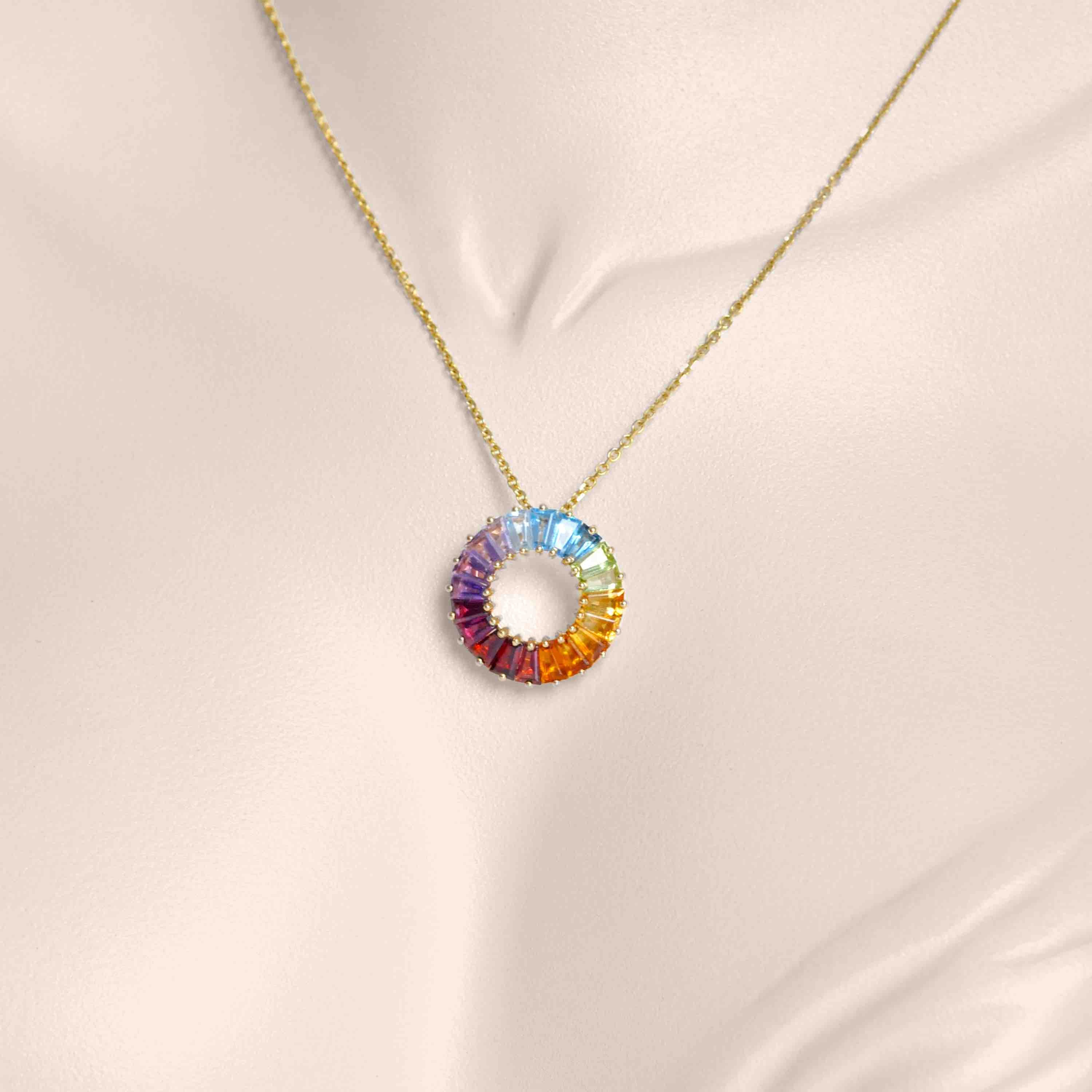 Buy DULCI® Rainbow Color Changing Crystal Glass Hanging Heart Valentine's  Day Necklace Chain Pendant Jewelry for Women Girl's at Amazon.in