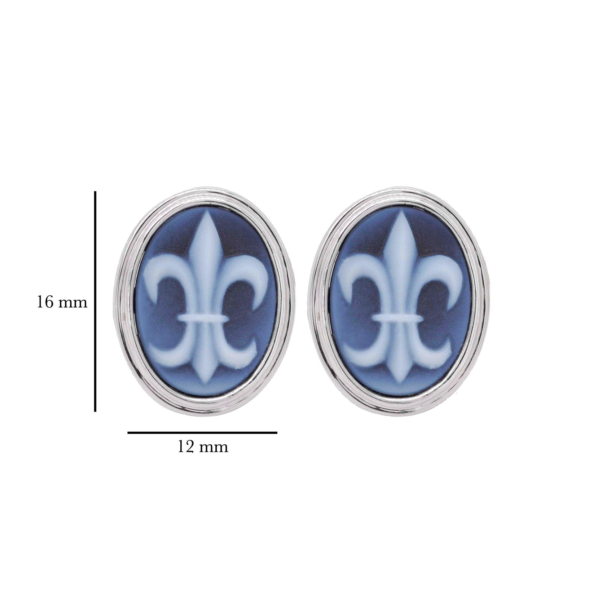 Hand-Carved Royal Fleur-de-Lis Symbol Cameo Cufflinks - Vaibhav Dhadda Jewelry
