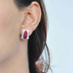 18K Gold Ruby Art Deco Pyramid Diamond Set - Vaibhav Dhadda Jewelry