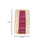 18K Gold Ruby Art Deco Pyramid Diamond Set - Vaibhav Dhadda Jewelry