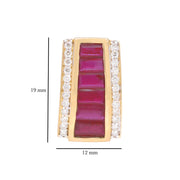 18K Gold Ruby Art Deco Pyramid Diamond Set - Vaibhav Dhadda Jewelry