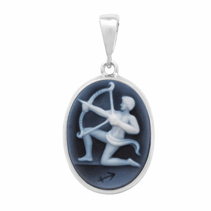 Pendentif zodiaque sculpté camée Sagittaire