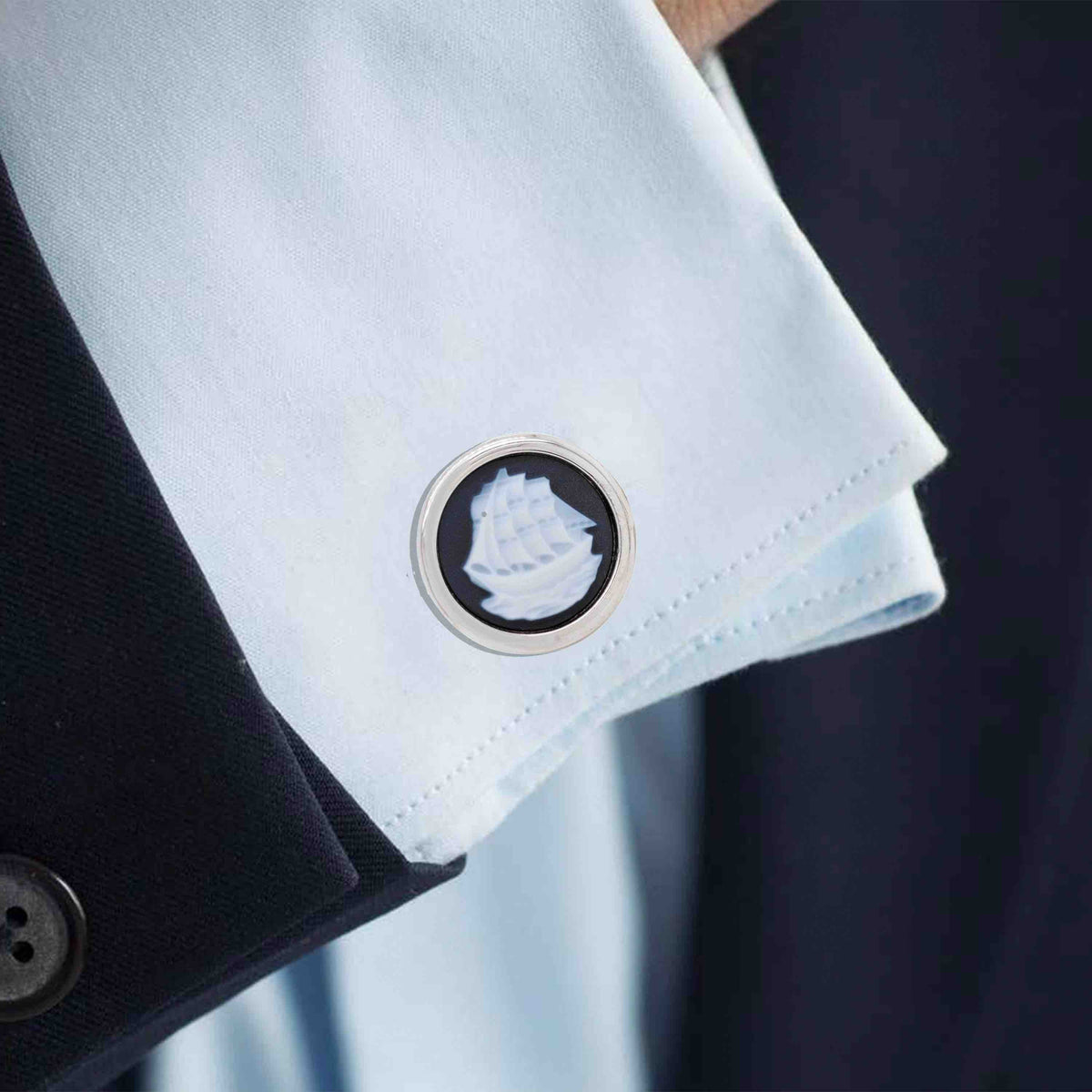 Ship Yacht Cameo Cufflinks – Vaibhav Dhadda Jewelry
