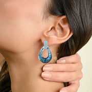 Doorknocker Blue Topaz Earrings