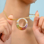 Cleopatra Rainbow Pendant Brooch