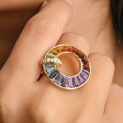 Circle Rainbow Diamond Ring