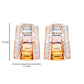 18K Gold Pyramid Rainbow Gemstones Diamond Stud Earrings