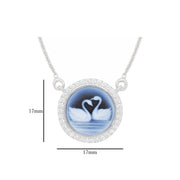 Cameo Swan Couple Diamond Pendant