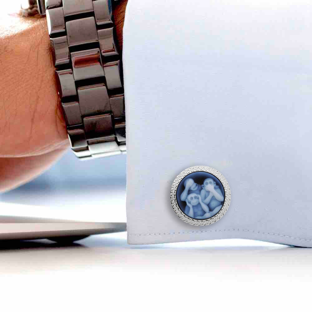 three wise monkeys cufflinks