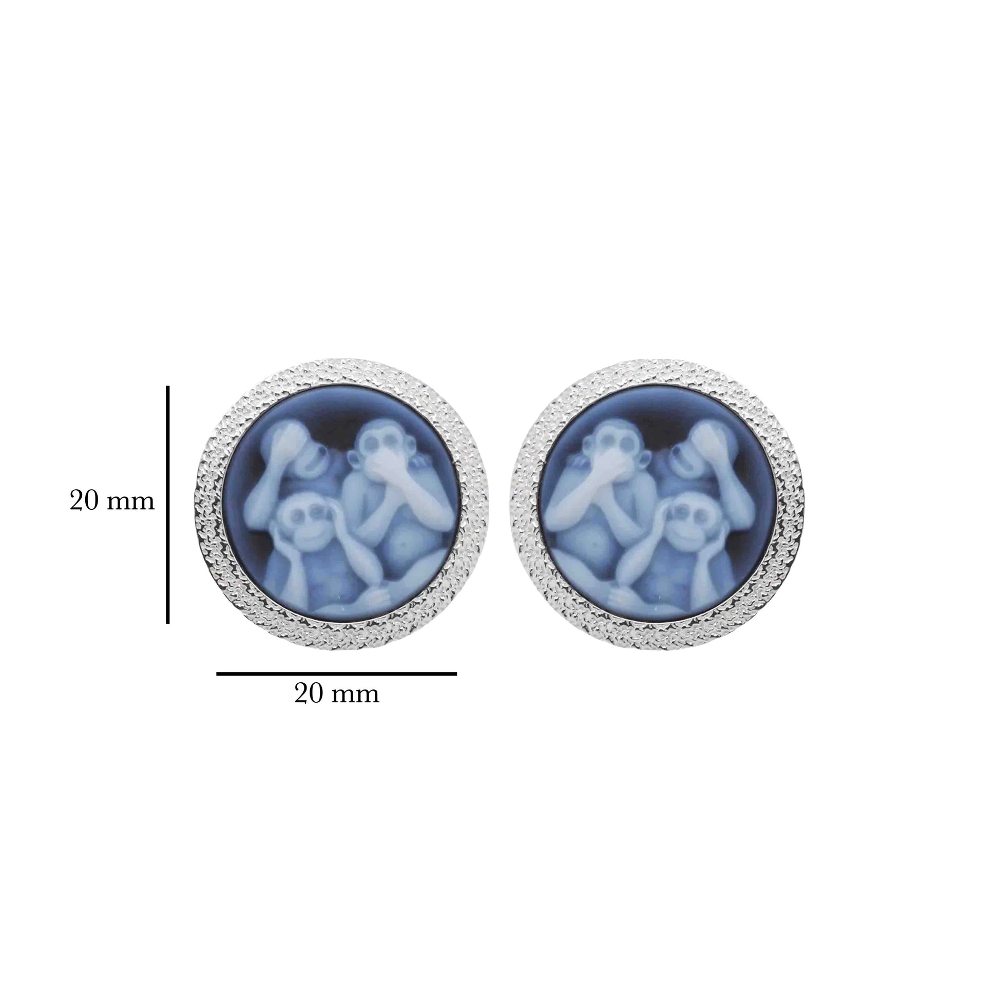 Three Wise Monkey Agate Cameo Cufflinks - Vaibhav Dhadda Jewelry