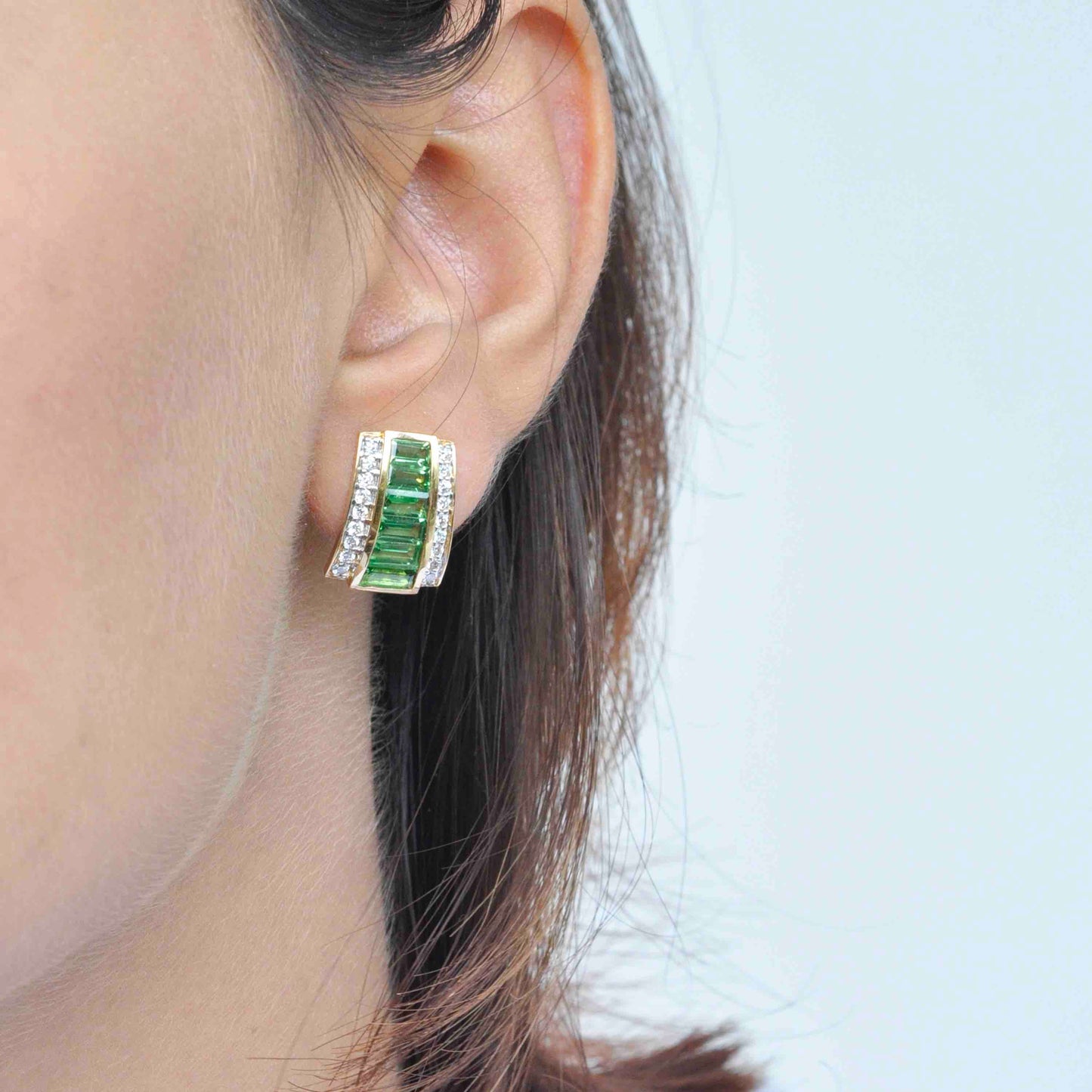 green gemstone earrings