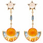 Elegant citrine and topaz dangle earrings