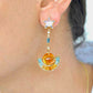 Handcrafted gemstone earrings with citrine, topaz, and sapphire accents