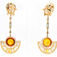 dangle earrings with citrine, topaz, and sapphire