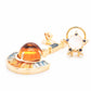 18K Gold Citrine Topaz Sapphire Twilight Dangle Earrings
