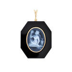 Virgo zodiac onyx pendant with engraved cameo