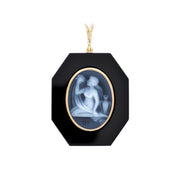 Virgo zodiac onyx pendant with engraved cameo