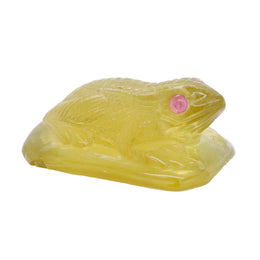 Hand Carved Apatite Frog Carving