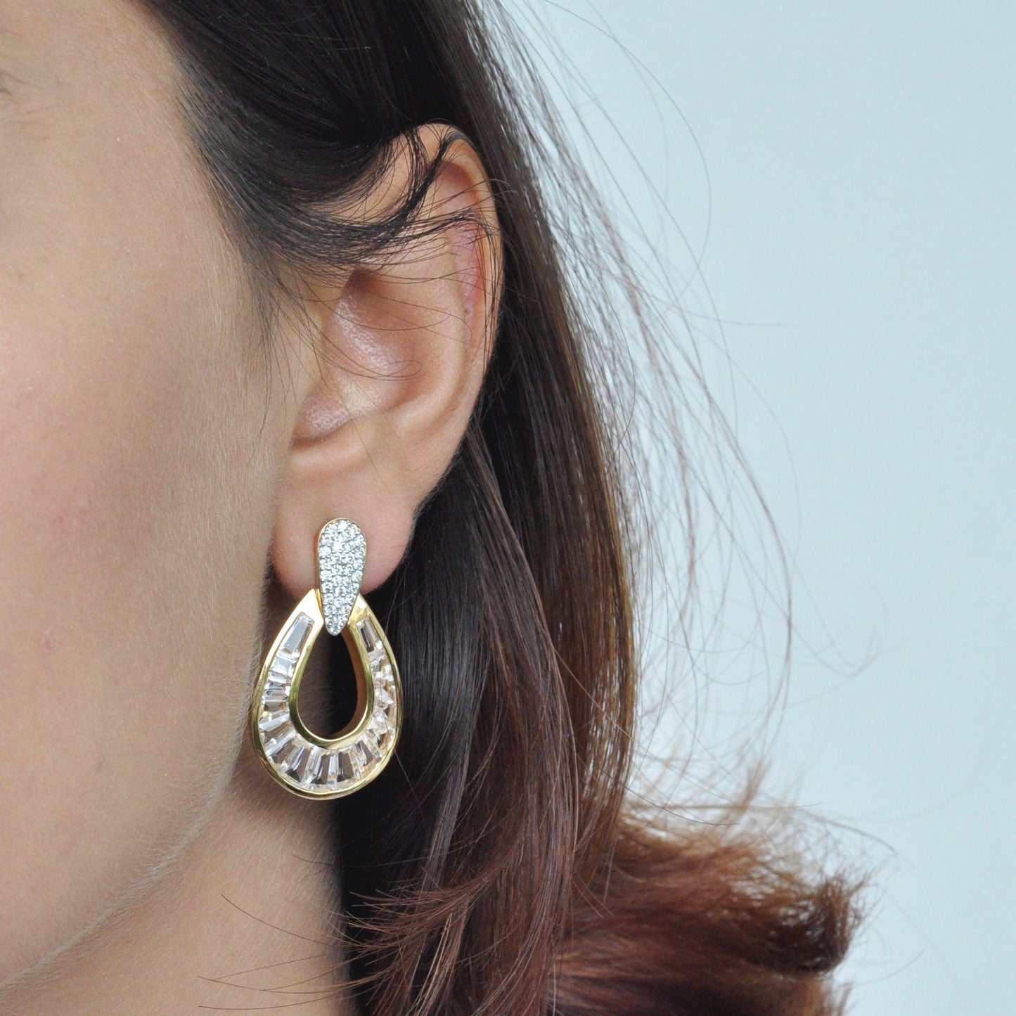 Customizable gemstone earrings with diamonds