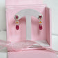 Gemstone drop dangle earrings with rubellite, citrine, and tourmaline