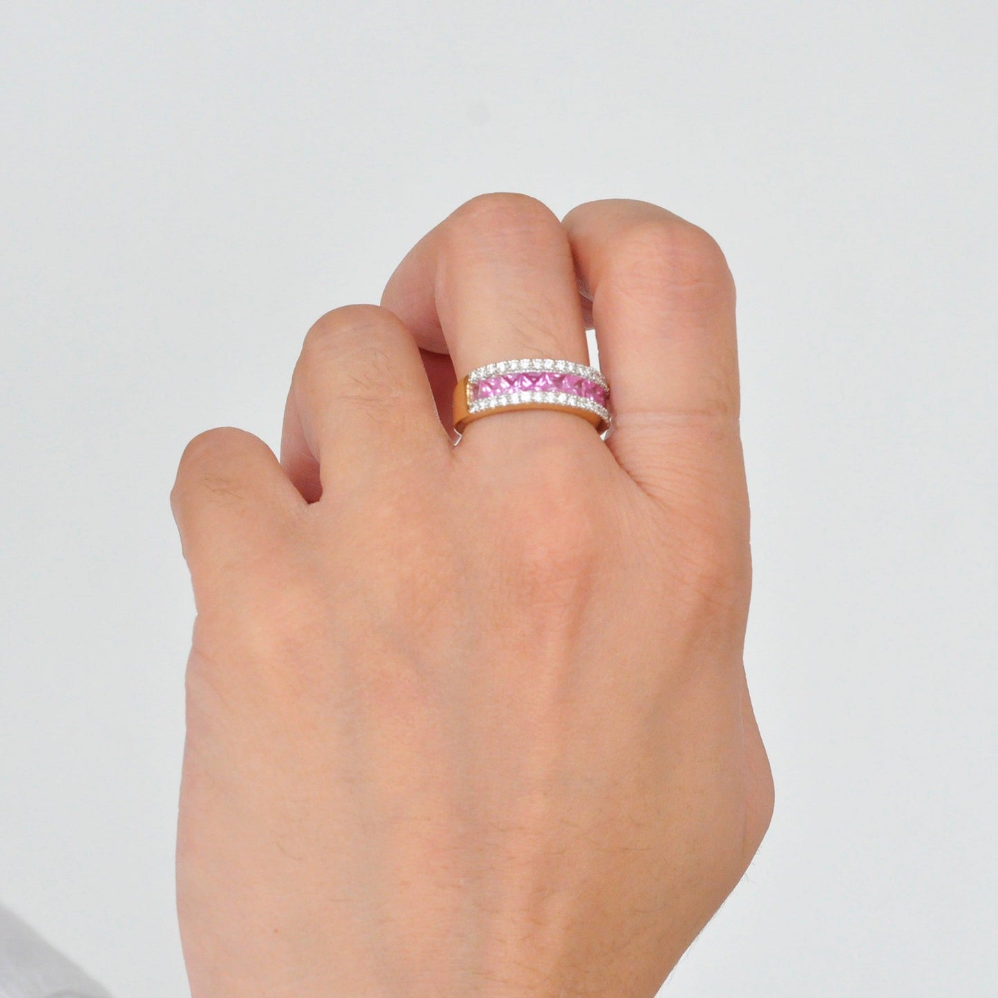 diamond sapphire band ring