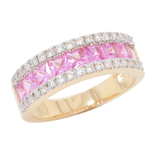 pink sapphire band ring