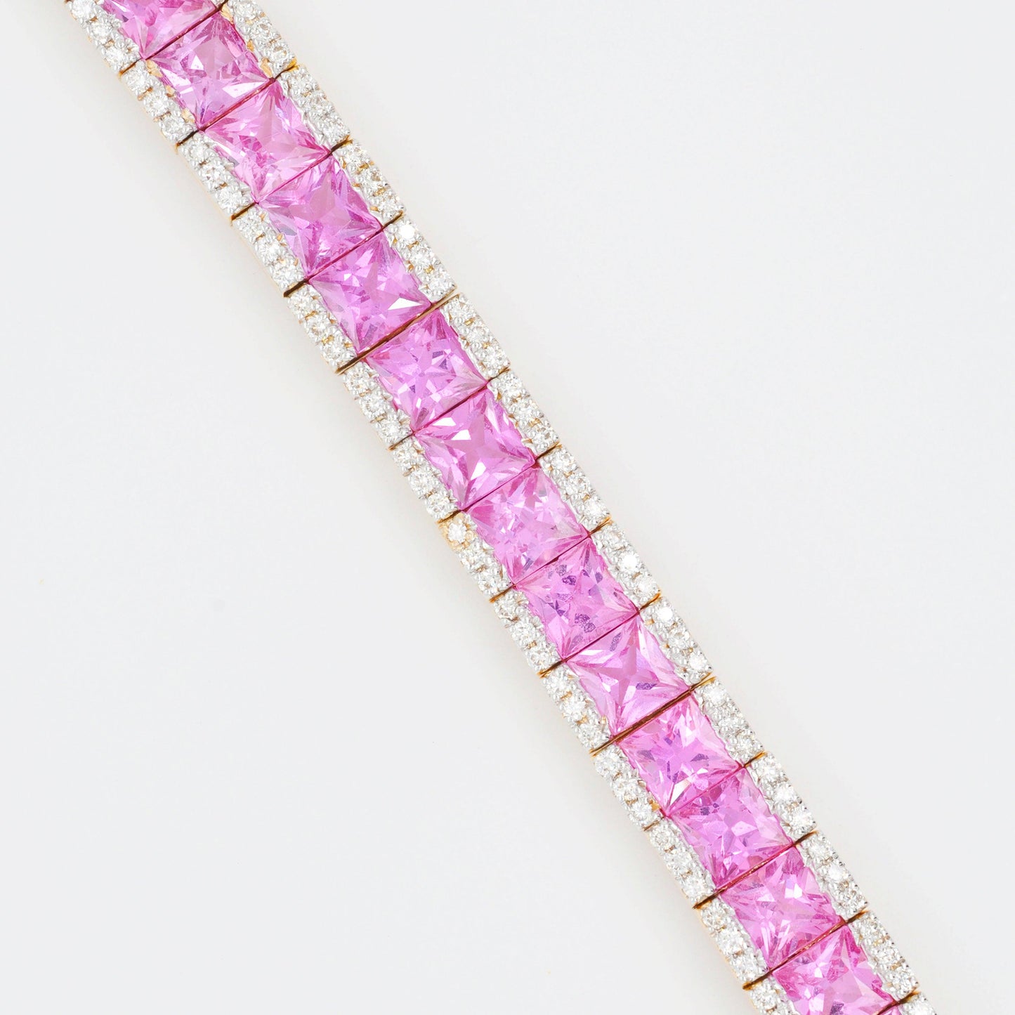 Carved sapphire bracelet with diamonds