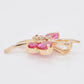 18K Gold Butterfly Pink Tourmaline Pendant