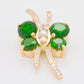 18K Gold Chrome Diopside Butterfly Pendant